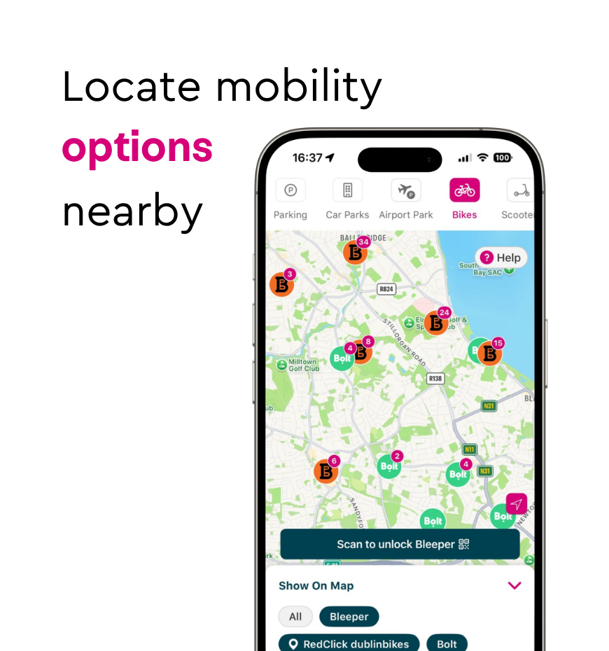 Payzone mobile app mobility screen displayed on a phone