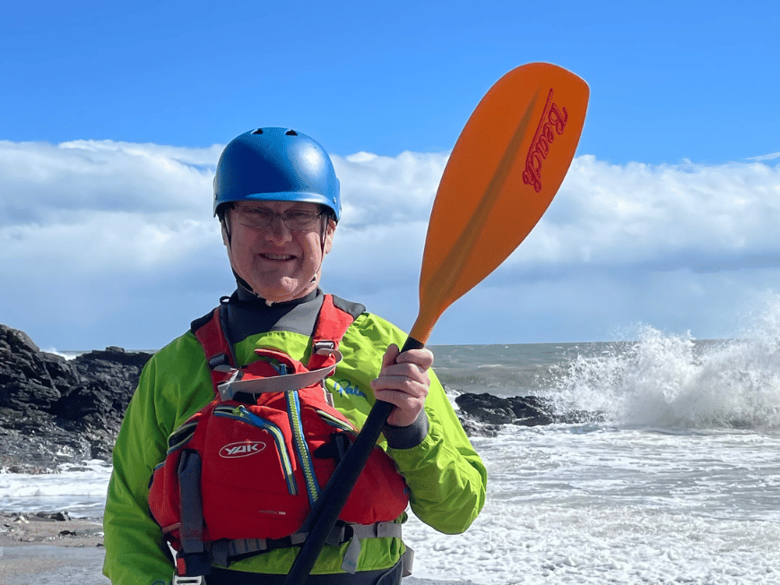 Frank holding his paddle