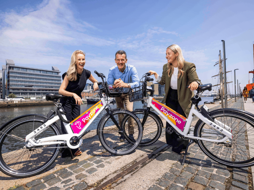 Payzone Marketing Manager, CEO and Product owner beside Bleeper bikes